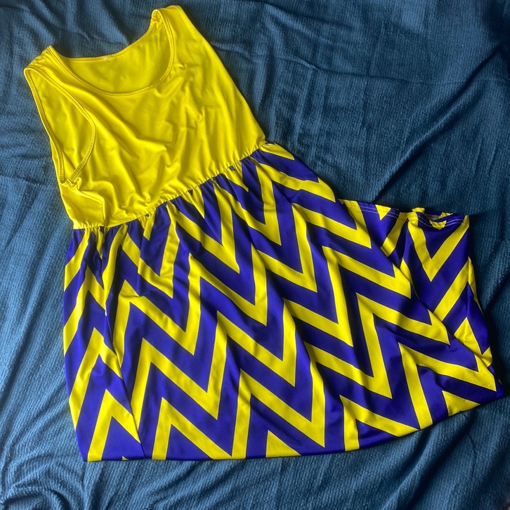 Blue and Yellow |Maxi dress